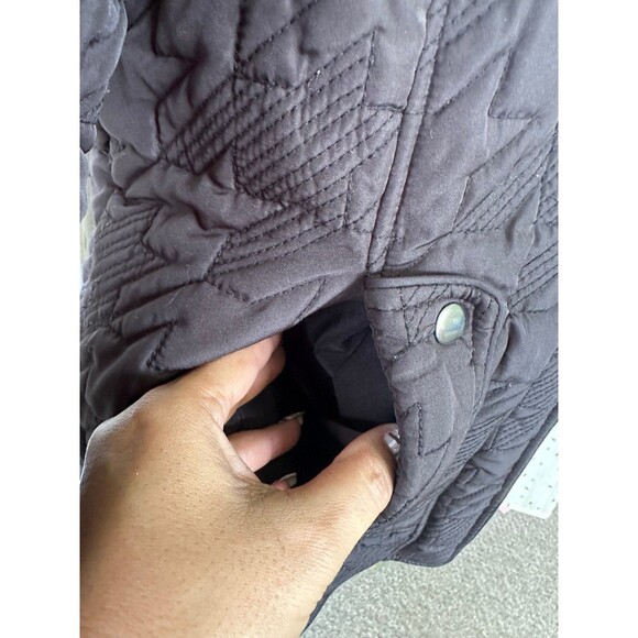Weathercast Women's Quilted Hideaway Hoodie Zipper & Button Up Parka Jacket XL - Picture 3 of 12